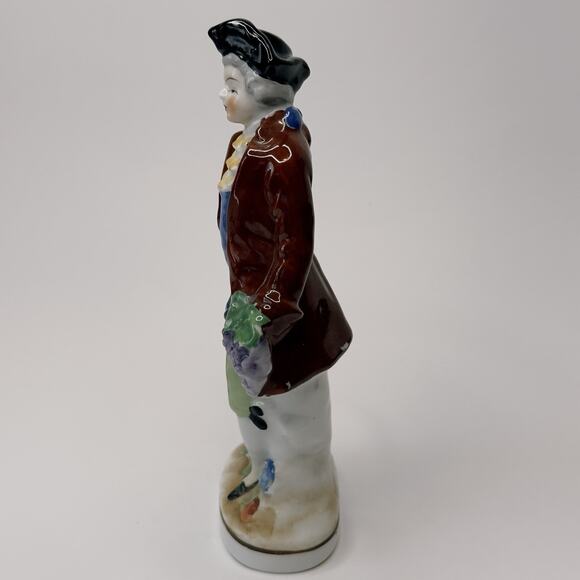 Occupied Japan Figurine 18th Century Man w/Grapes Hand Painted 1945-1952 Vintage - Picture 7 of 11